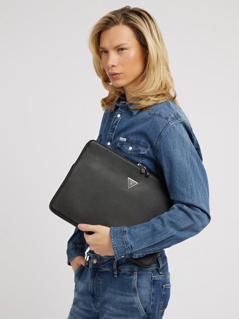 Porte-documents Certosa Saffiano Guess Noir