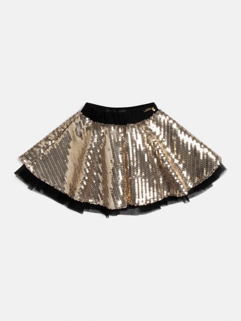 Paillettes Mini Jupe Gold Guess