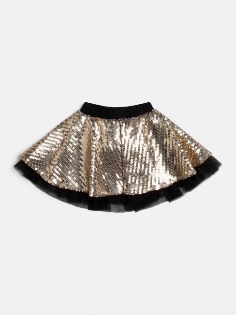 Paillettes Mini Jupe Gold Guess