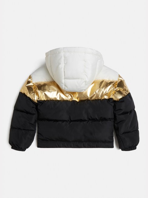 Doudoune Noire à Logo Sur Le Devant