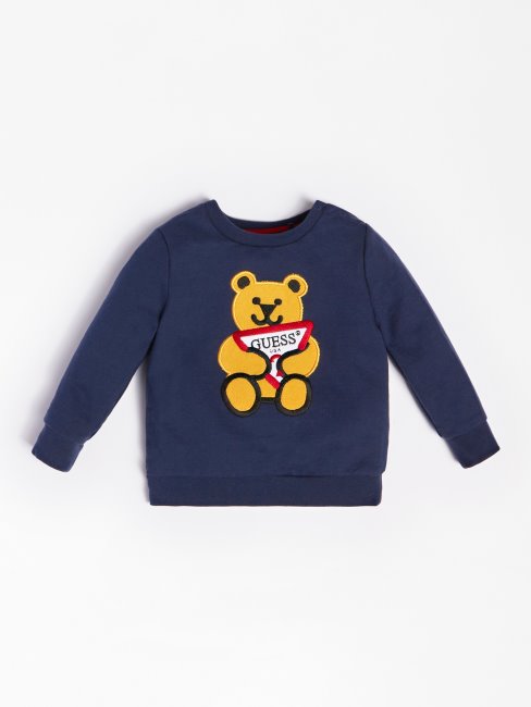 Sweat Bleu Foncé Brodé Guess