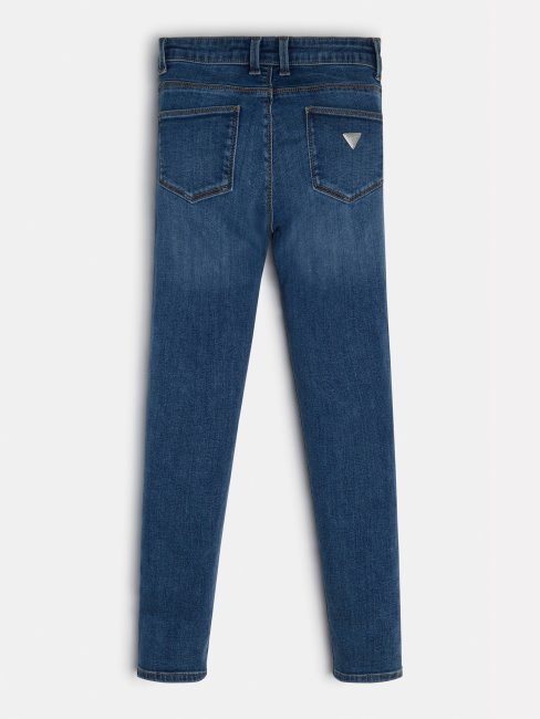 Pantalon En Jean Bleu Avec Logo Sur Le Côté