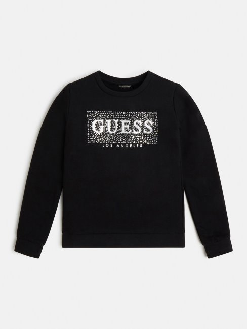 Sweat Logo Devant Guess Noir Nouvelle Tendance