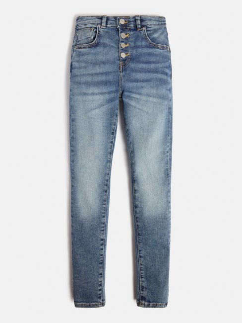 Pantalon En Jean Coupe Skinny Tendance Bleu Guess