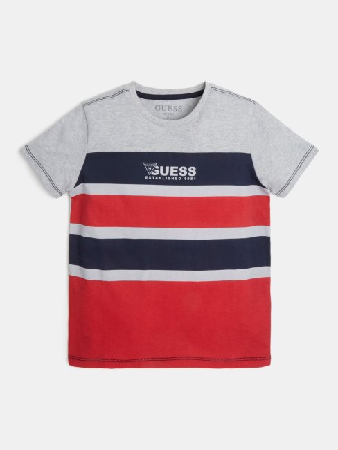 Tee Shirt Guess Rouge à Logo Sur Le Devant
