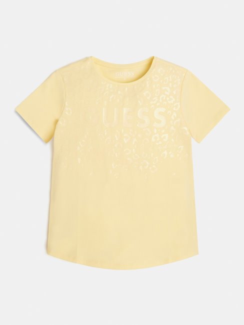 Tee Shirt Logo Devant Guess Jaune