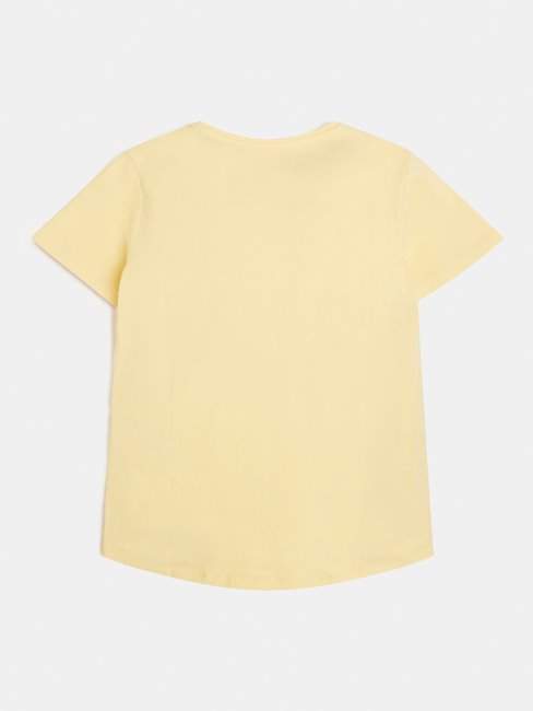 Tee Shirt Logo Devant Guess Jaune