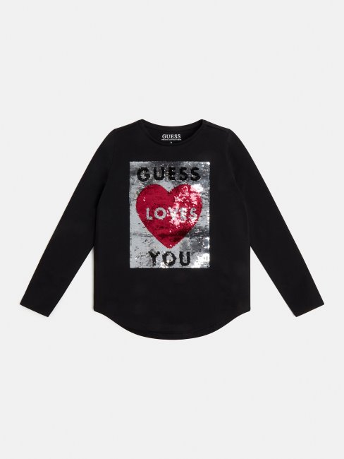 Tee Shirt Guess Noir Logo Sur Le Devant Nouvelle Tendance