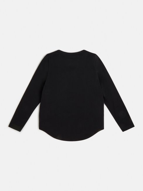 Tee Shirt Guess Noir Logo Sur Le Devant Nouvelle Tendance