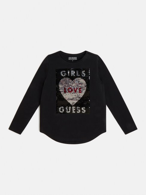 Tee Shirt Guess Noir Logo Sur Le Devant Nouvelle Tendance
