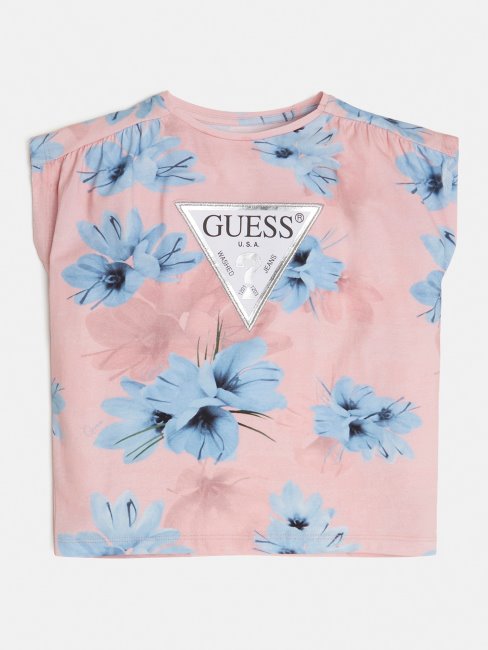 T-shirt Logo Guess All Over Rose Multi