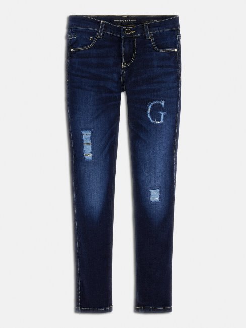 Guess Pantalon Denim Coupé Tendance Skinny Bleu
