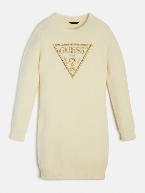 Peignoir Pull Guess Triangle Logo Blanc