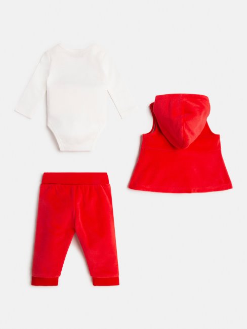 Guess Chenille Gilet Corps Pantalon Ensemble Rouge