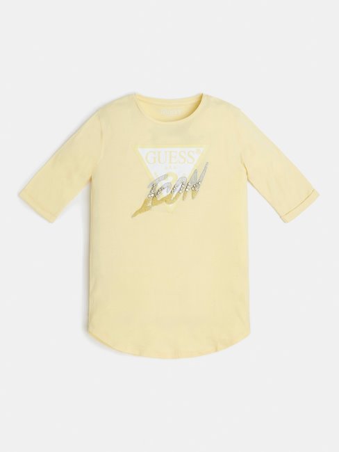 T-shirt Jaune à Logo Sur Le Devant