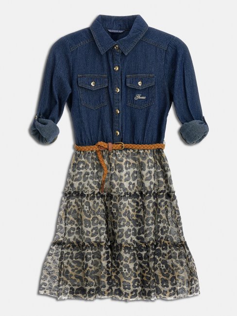 Robe Bleu Imprimé Animalier Guess