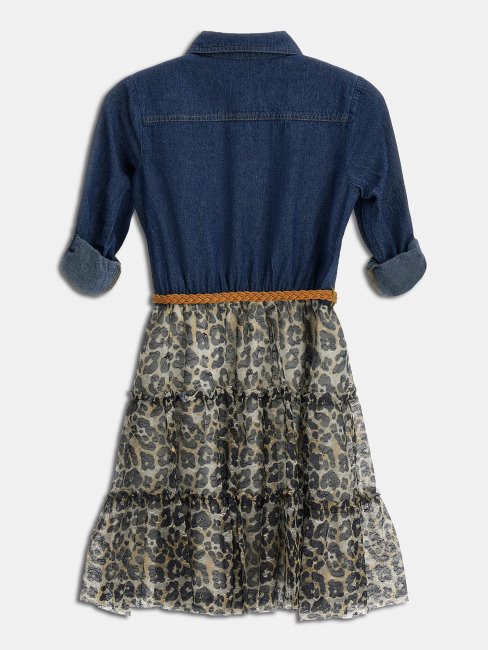 Robe Bleu Imprimé Animalier Guess