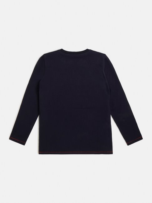 Tee Shirt Guess Bleu Avec Logo Sur Le Devant Nouvelle Tendance