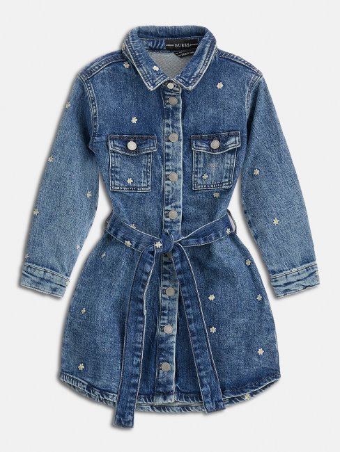 Robe Bleue Brodée Guess