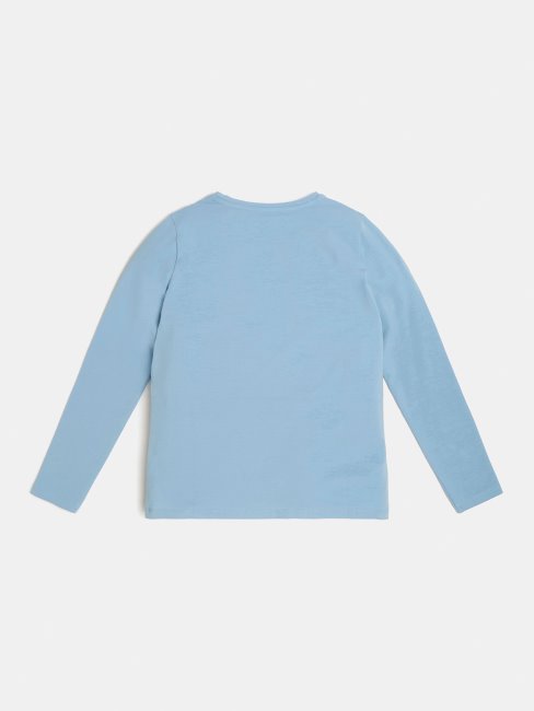 Tee Shirt Guess Bleu Clair Avec Logo Sur Le Devant