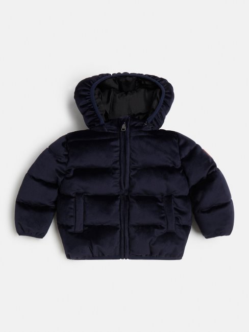 Guess Velved Hooded Doudoune Bleu