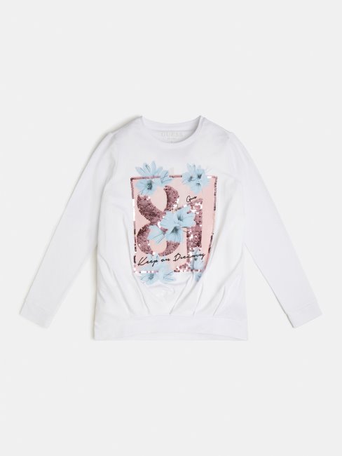 T-shirt Blanc Imprimé Sur Le Devant Guess New Trend