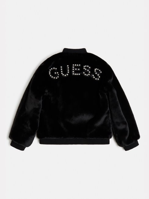 Bomber Fausse Fourrure Noir Guess