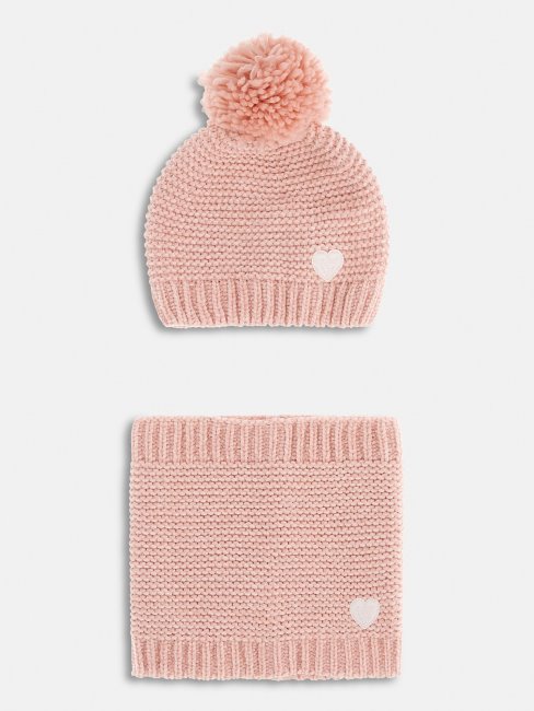 Ensemble Chapeau Et Capuchon Rose Guess