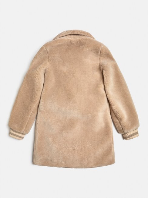 Veste En Fausse Fourrure Beige Guess