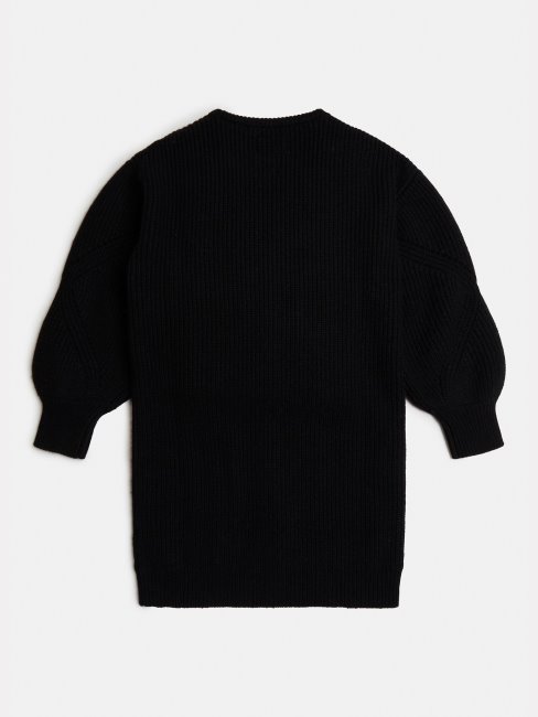 Robe Pull En Laine Mélangée Noir Guess