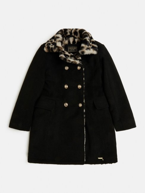 Manteau Fausse Fourrure Noir Guess