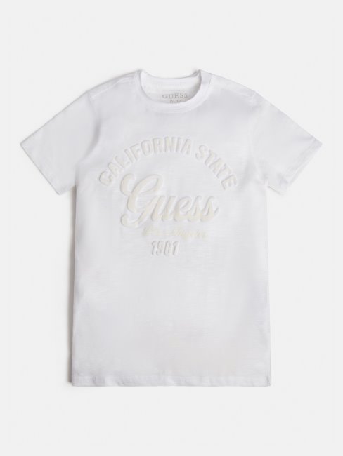 T-shirt Blanc Tendance Avec Logo Sur Le Devant Guess New