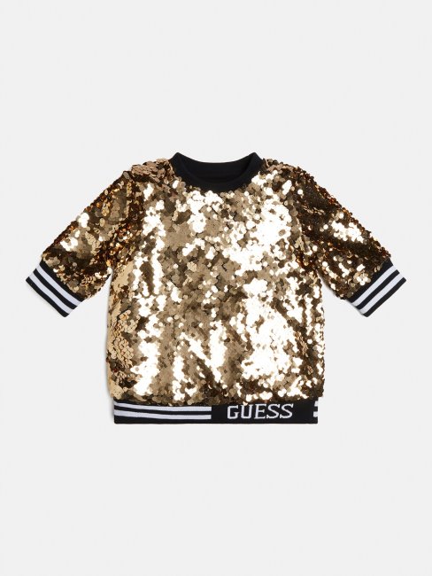 T-shirt à Sequins Dorés Guess