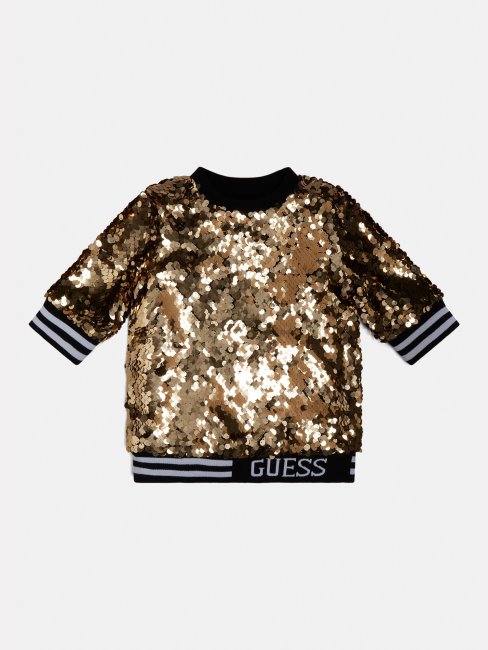 T-shirt à Sequins Dorés Guess