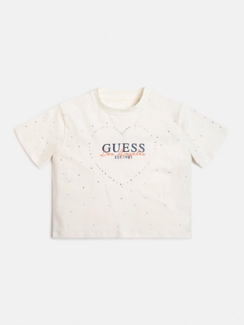 Tee Shirt Guess Blanc Avec Logo Sur Le Devant Neuf