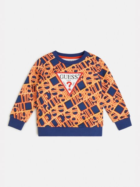 Sweat Orange Imprimé All Over Guess