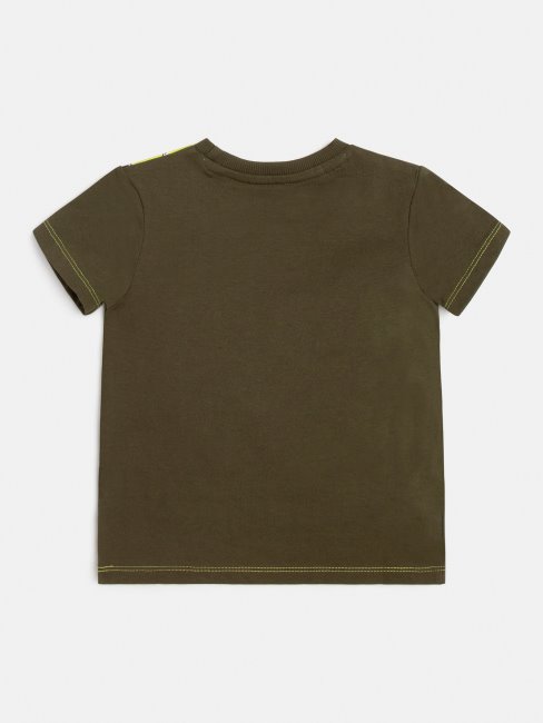 Tee Shirt Guess Vert Logo Sur Le Devant Nouvelle Tendance