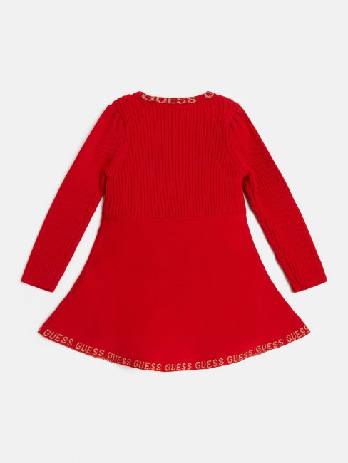 Robe Pull Ajustée Et évasée Rouge Guess
