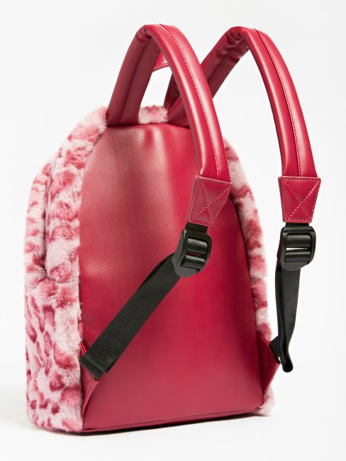 Sac à Dos En Fausse Fourrure Iku Rose Guess