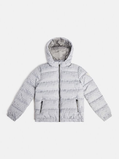 Doudoune Grise à Logo Guess All Over