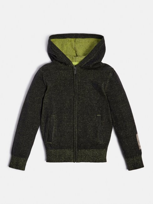 Pull Zippé à Capuche Guess Noir