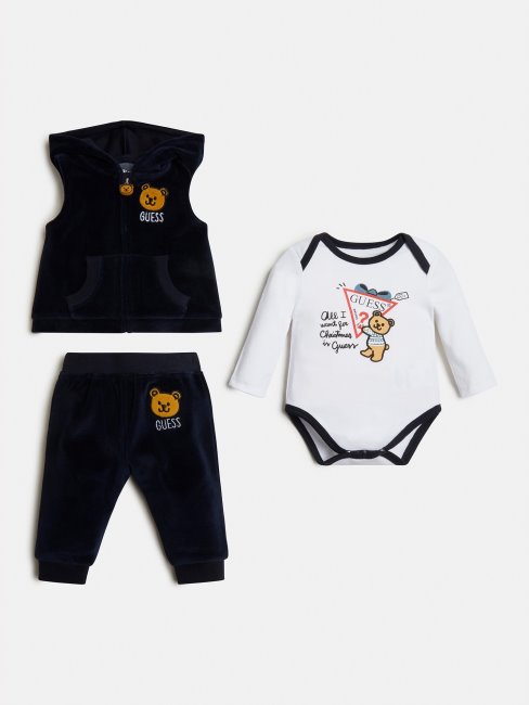 Chenille Gilet Corps Pantalon Ensemble Guess Bleu