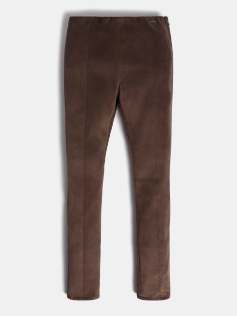 Legging En Faux Suède Marron Guess