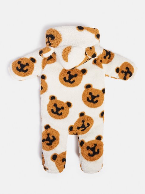 Barboteuse Matelassée En Fausse Fourrure Imprimé Guess All Over Noir