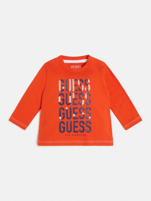 Tee Shirt Logo Devant Orange Guess