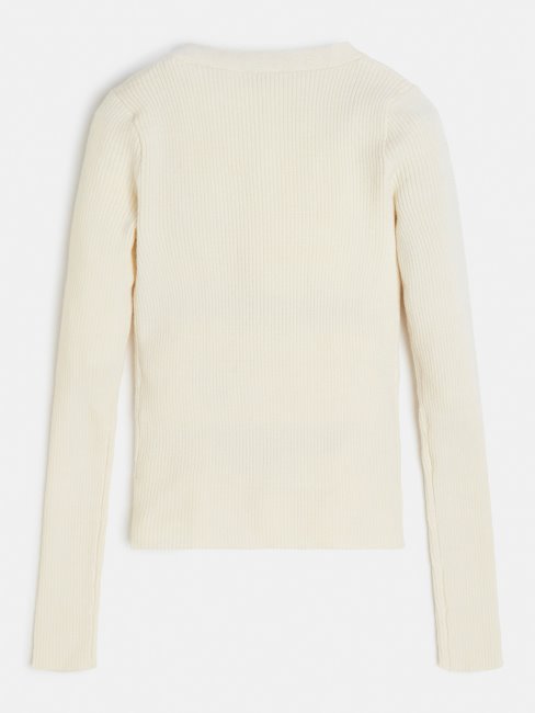 Guess Cardigan En Viscose Mélangée Crème