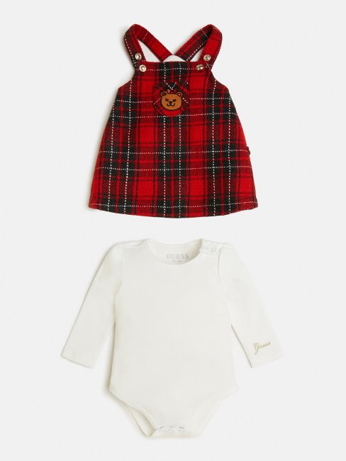 Ensemble Robe Et Body Imprimé Tartan Guess Blanc