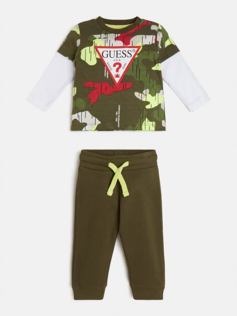Ensemble T-shirt Et Pantalon Vert Multi Guess