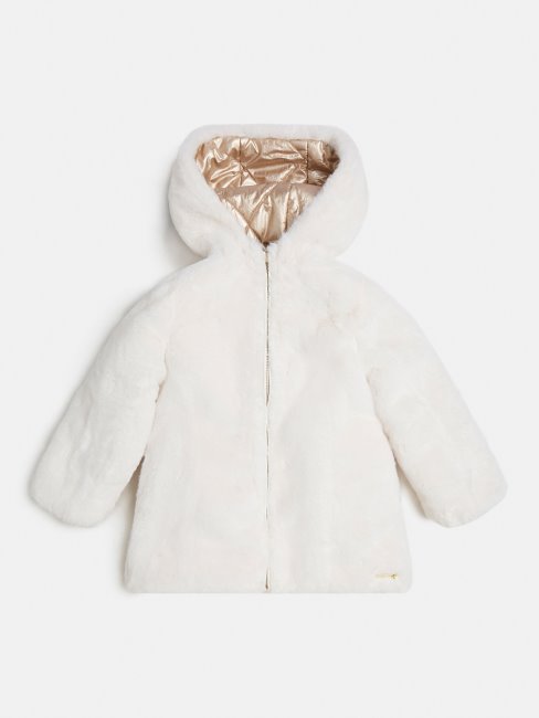 Guess Veste Réversible En Fausse Fourrure Or