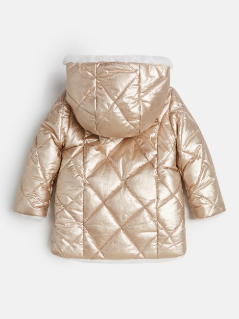 Guess Veste Réversible En Fausse Fourrure Or